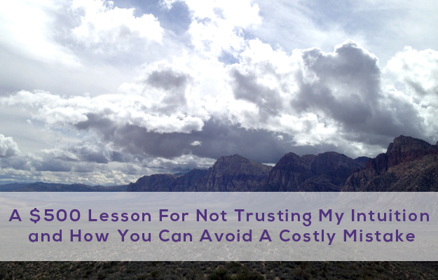 A $500 Lesson For Not Trusting My Intuition and How You Can Avoid A Costly Mistake